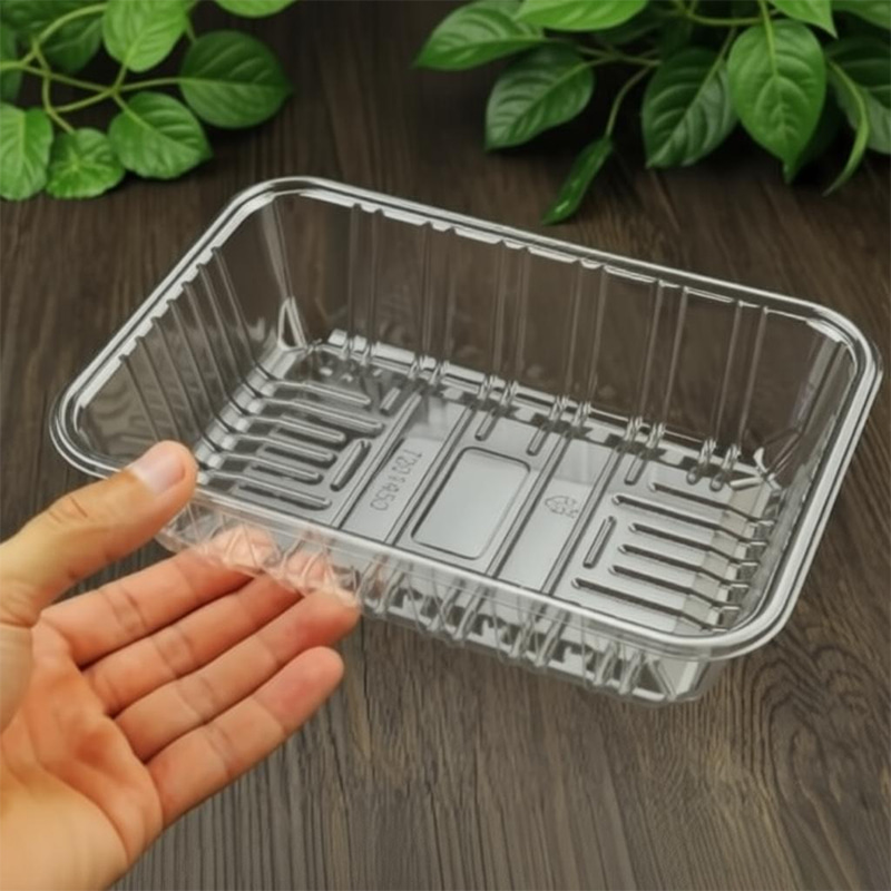 Transparent PET disposable blister trays for fresh fruits and vegetables