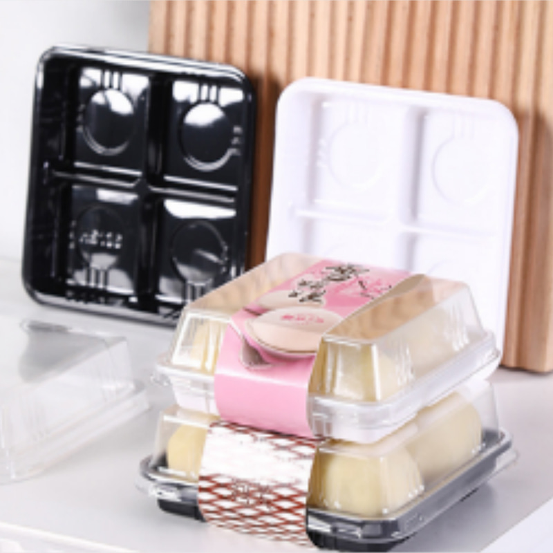 White PS compartmentalized blister tray for pastries and baking